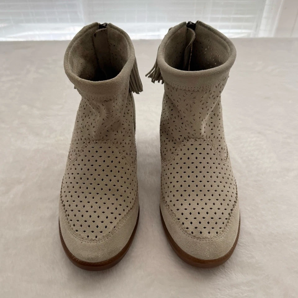 Isabel Marant Basley Crema Perforado Gamuza Botines Talla 37 Slouchy Boho  Foto 4 de 4