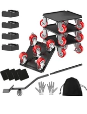 Heavy Duty 1500LBS Furniture Dolly & Movers with 5X 360° Wheels - Carbon Steel