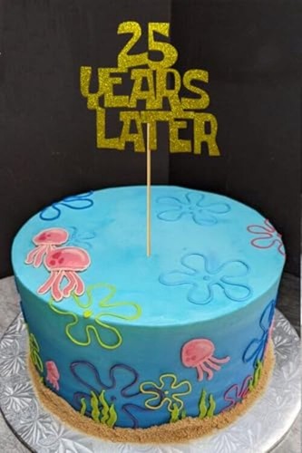 Glitter 25 YEARS LATER Cake topper,25th Birthday Cake Topper,25 Wedding Gold - 第 5/8 張圖片
