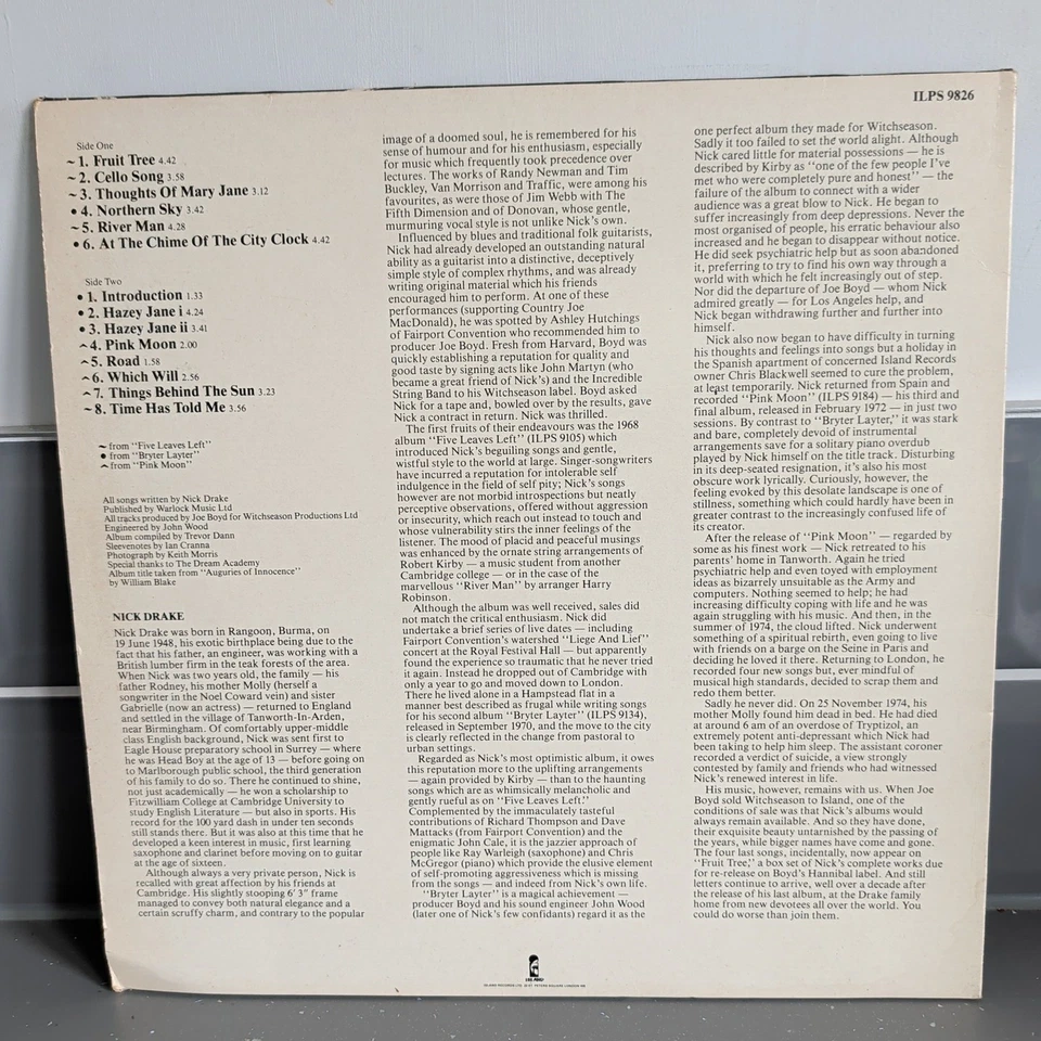 NICK DRAKE - HEAVEN IN A WILD FLOWER 1985 UK 1st VINYL LP ILPS 9826 A1/B1 VG/VG - Image 2 of 4