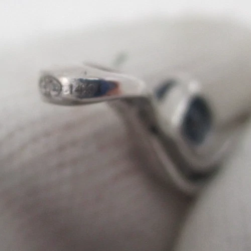 Dije vintage de oro blanco de 14k natural azul rosa y amarillo zafiro río de vivo Foto 4 de 4