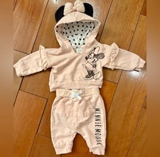 Minnie Mouse Matching Set Jogger  Sweatshirt 0-3 Months Disney Baby Pink
