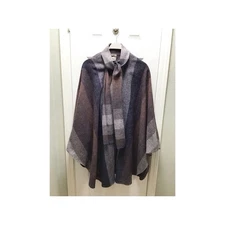Avoca Collection 100% Wool Cape Cloak w/Scarf Tweed Made in Ireland - M/L