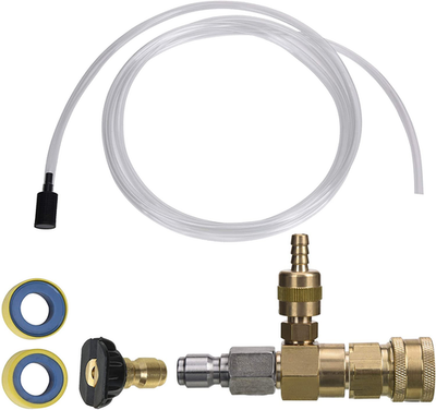 #ad Adjustable Chemical Injector Kit for Pressure Washer Soap Injector 3 8 Inch Qu $31.92