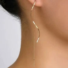 Aretes Violadores Para Fiesta Gala Aritos De Mujer Largos Onda Largos Elegantes