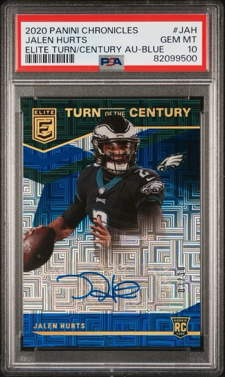 Jalen Hurts Panini Chronicles Elite Turn of the Century Autographs #JAH Blue