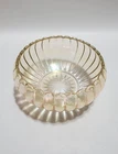 Vintage Console Bowl, Catch All, Scalloped Rim, Clear Glass, Iridescent Finish