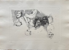 RENZO VESPIGNANI acquaforte "scena erotica" 65x46 firmata numerta 67/70 1976