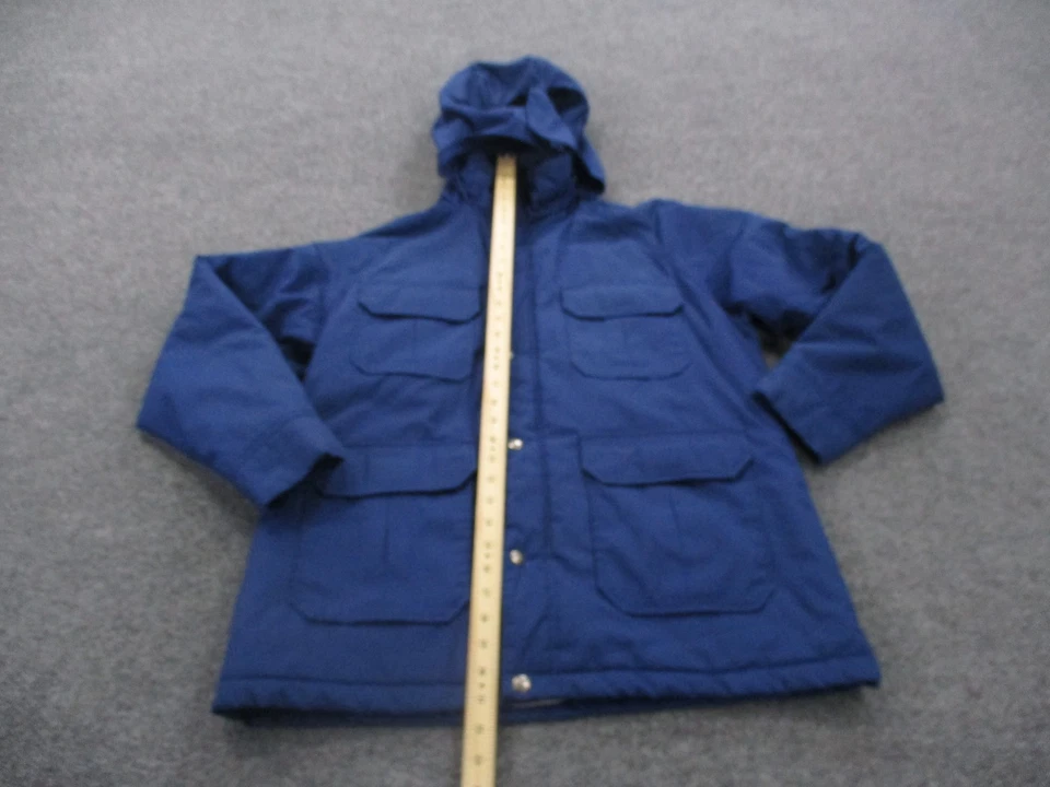 Chaqueta Woolrich De Colección Para Mujer L Azul Puffer Senderismo Aire Libre Hecha en EE. UU. Abrigo de Lluvia Foto 3 de 4