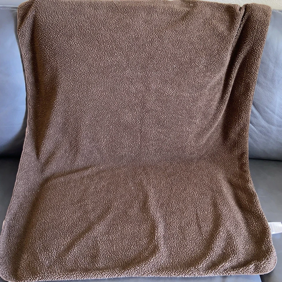 Koala Baby pink baby blanket polka dots 2 ply soft brown sherpa Babies R Us 2010 - Image 4 of 4