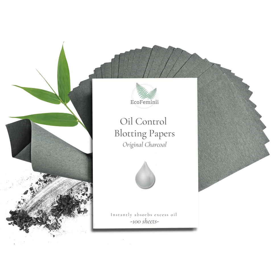 Oil Control Blotting Papers (100 sheets) – Charcoal / Green Tea, by EcoFeminii