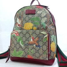 GUCCI 427042 213048 GG Backpack PVC Leather Multicolor Flora Bird From Japan