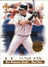 2001 Pacific Private Stock Premiere Date #108 J.T. Snow /90 - BB