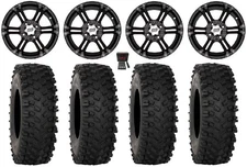 ITP SS212 14" Wheels Black 28" ATX470 Tires Textron Wildcat XX