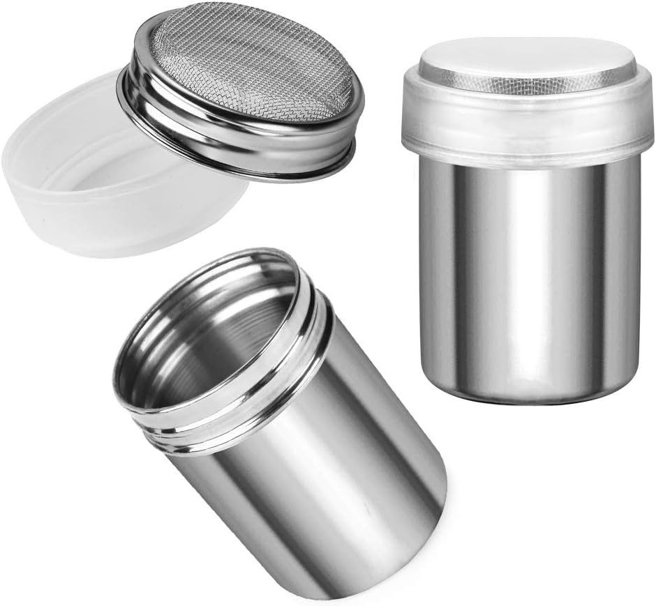 2 Pack Powdered Sugar Shaker Duster, Cinnamon Shaker, Fine M