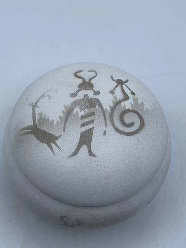Vtg M.Redhorse Trinket Container Native American Navajo Pottery Hozoni Signed - Picture 5 of 12