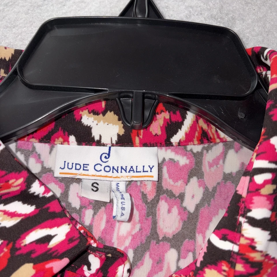 Vestido Jude Connally para mujer pequeño rojo geométrico manga 3/4 cuello elástico EE. UU. Foto 3 de 4