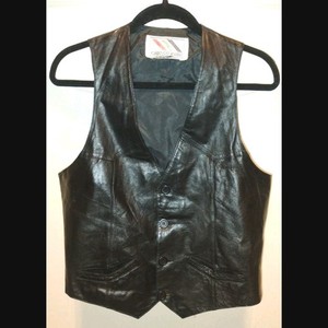 Vintage 70s 80s Chess King Leather Vest Size Large Western