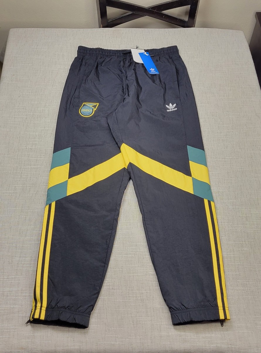 Adidas Jamaica OG Track Pants Medium Mens Black Green Yellow Woven