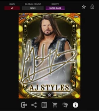 DIGITAL Topps WWE Slam 21 SUMMERSLAM EVENT Gold Signature - AJ STYLES 38,581cc