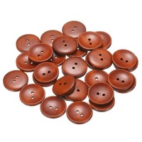 30 StüCk 40L Holz NäHknöPfe 1 Zoll (25Mm) 2 LöCher Karamell Diy Kleidung