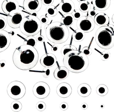 100Pcs Clear Glass Eyes Kits 3Mm to 12Mm Assorted Sizes for Crafts Needle Feltin