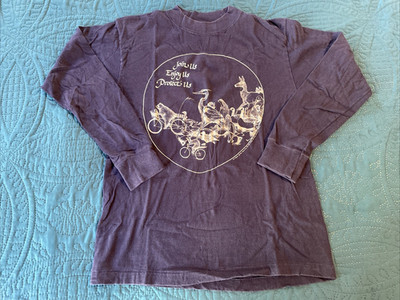 80's Womens Navy Long Sleeve Shirt Endangered Species Join Enjoy Protect Us, S