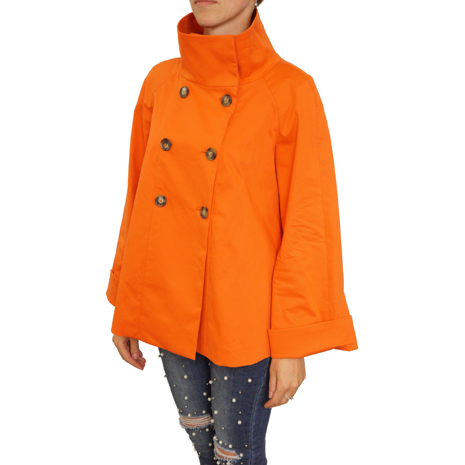 Women Suitsupply Coat Orange Double Breasted Size M IT42 F38 US8 GB10