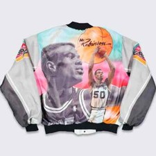 San Antonio Spurs Vintage 90s David Robinson Chalk Line Fanimation Jacket NBA