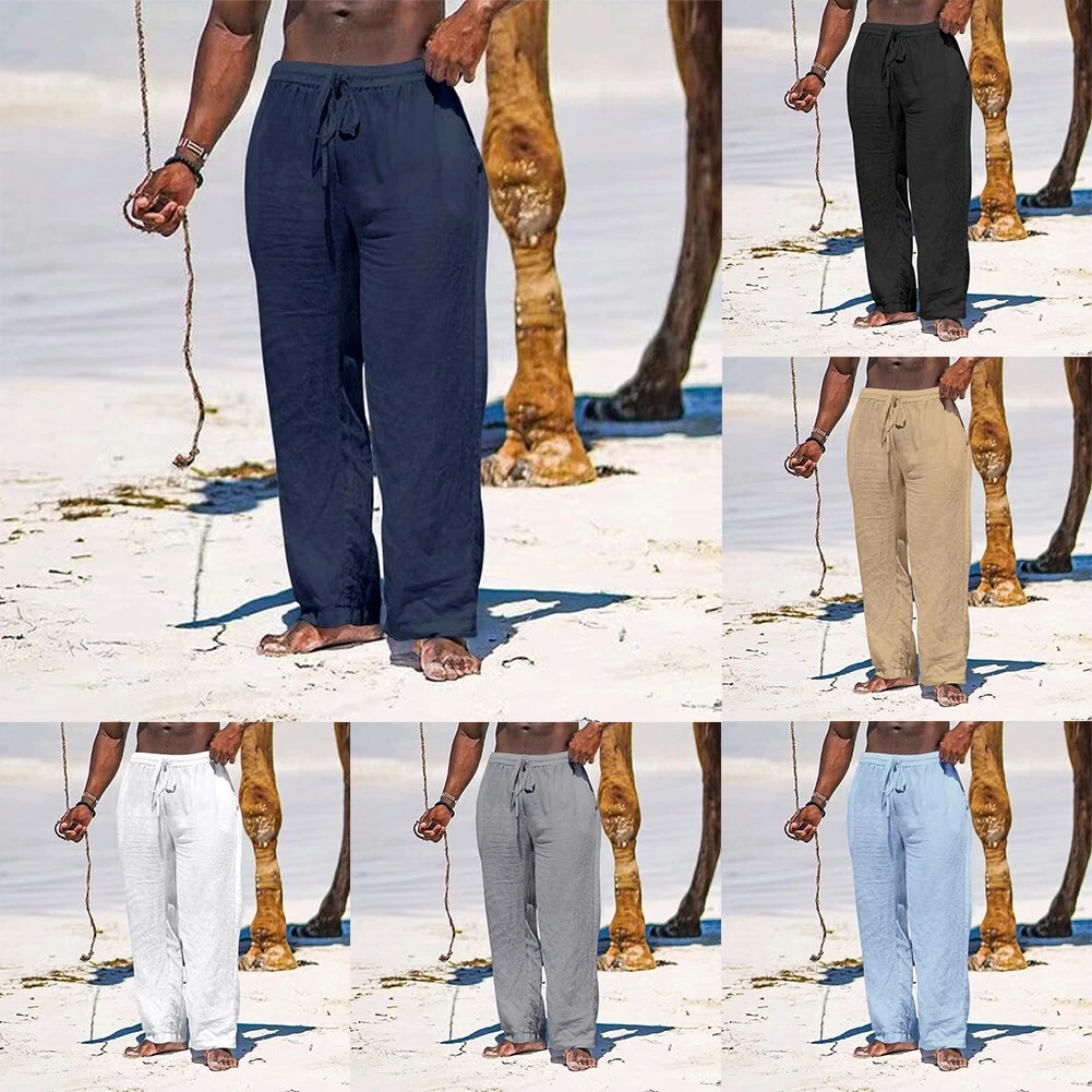 Men's linen shop loose fit pants