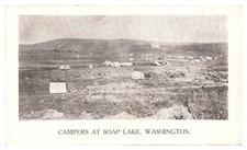 ANTQ Campers at Soap Lake, Famous for Healing Waters, Washington Postcard