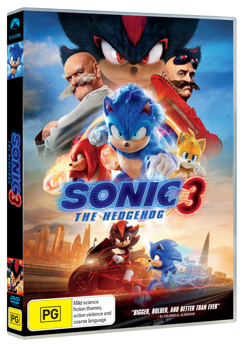 BRAND NEW Sonic The Hedgehog (DVD, 2024) R4 Movie Jim Carrey