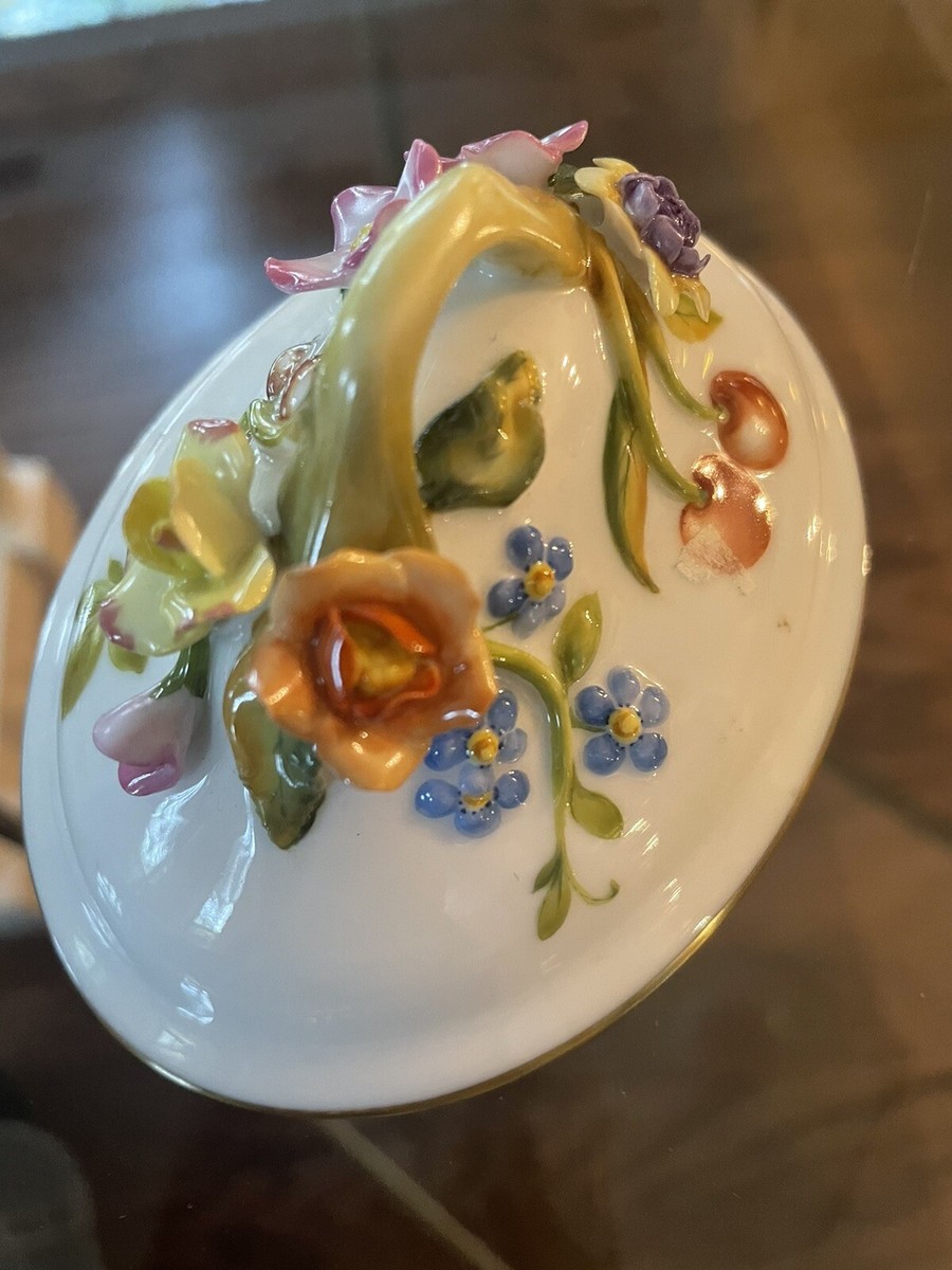 HEREND チューリン Herend Replacement Tureen Lid Colorful Flowers w/Branch Handle