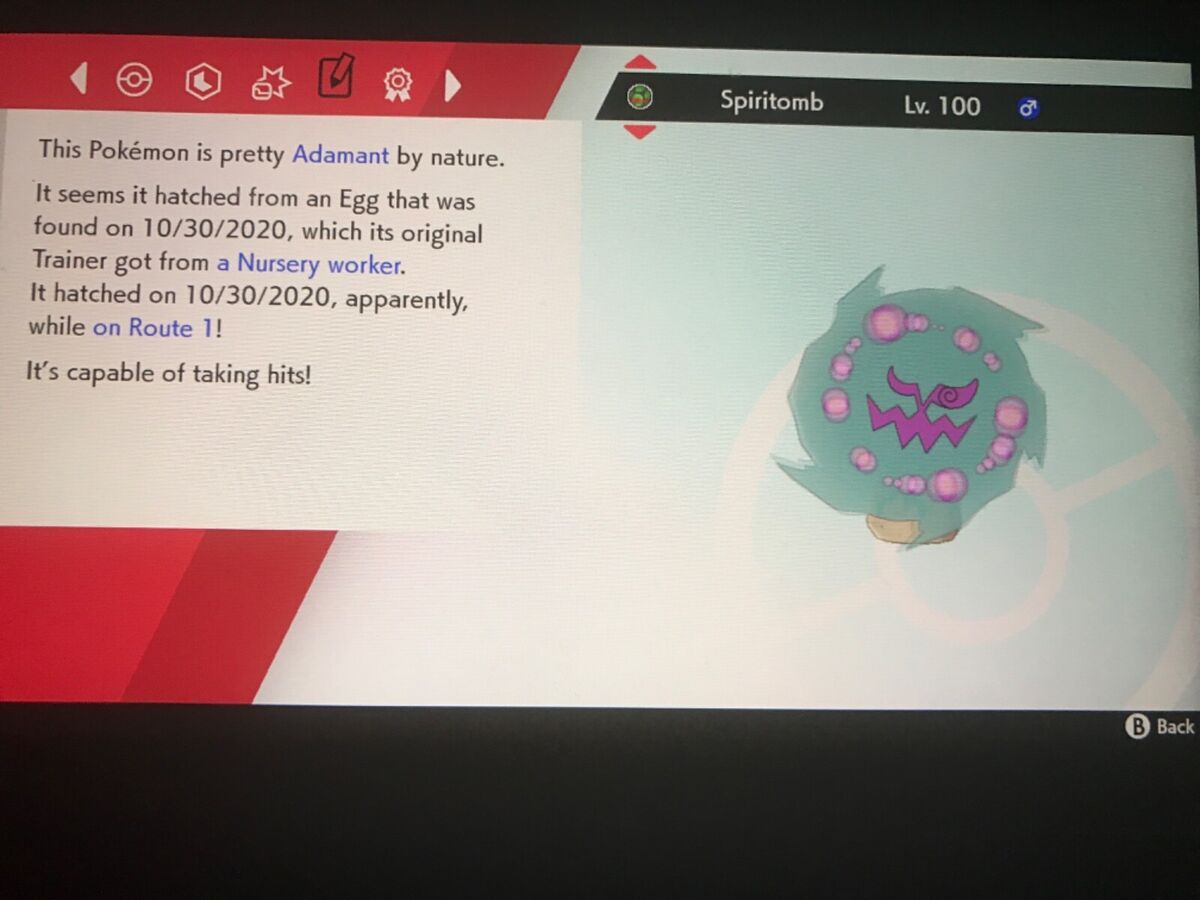 POKEMON SWORD and SHIELD ✨SHINY✨ Spiritomb w/ Best IVs. Any held item