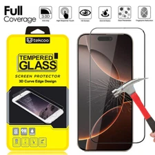 For iPhone 16 16 Plus 16 Pro Max Full Coverage Tempered Glass Screen Protector