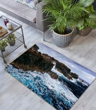 3D Blue Ocean Stones NAO7188 Game Rug Mat Elegant Photo Carpet Mat Fay
