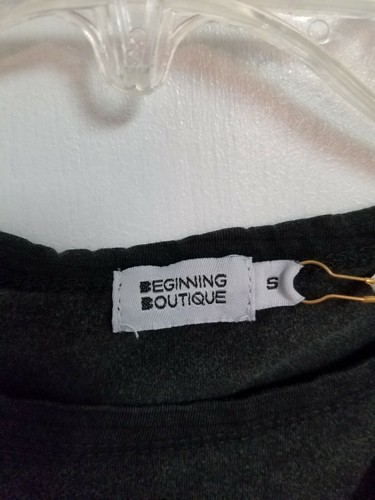 Womens Crop Top Tshirt Black Beginning Boutique West Coast California Graphic S - Picture 6 of 6