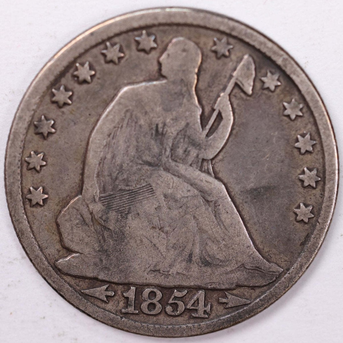 1854-O Liberty Seated Half Dollar, Fine Circulated Coin