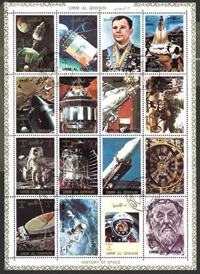 Umm-Al-Qiwain, 1973, History of Space, CTO Used Full Sheet of 16