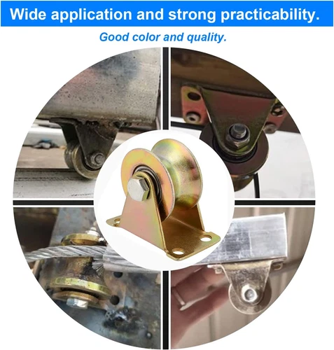 2 Stück Umlenkrollen Für Seile U-Nut-Stahl-Lenkrolle Seilrollen Schwerlastrollen - Bild 4 von 16