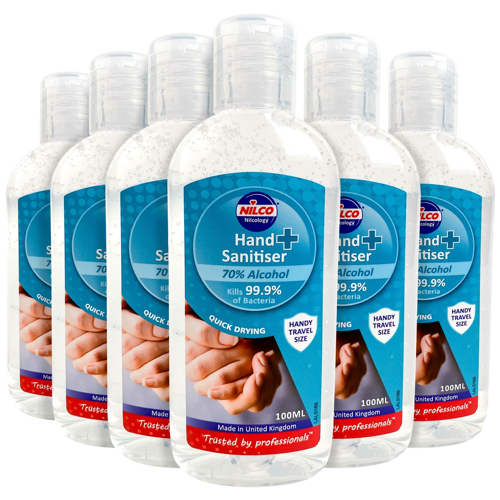 Nilco Hand Sanitiser Antibacterial Hand Sanitising Gel - 100ml 6 Pack