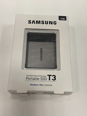 New Samsung T3 Portable External Drives SSD 1TB USB 3.1 MU-PT1T0B/AM
