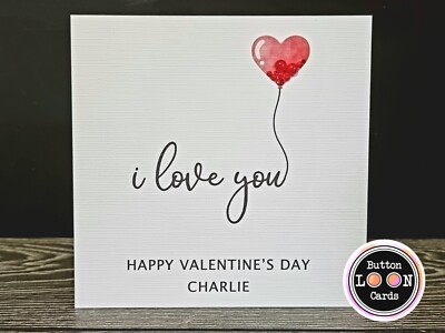 Handgefertigte & personalisierte Herz Valentinstag Jahrestag Karte Ich liebe dich Frau 