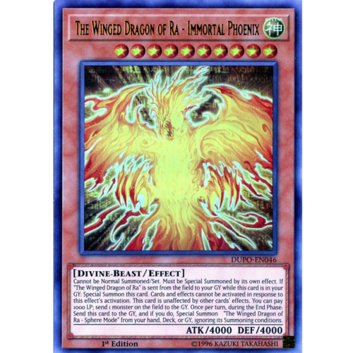 THE WINGED DRAGON OF RA - IMMORTAL PHOENIX *** ULTRA RARE DUPO-EN046 YUGIOH!  | eBay