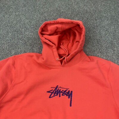 Stussy App Logo Hoodie Mens XXL Red Embroidered Sweatshirt | eBay