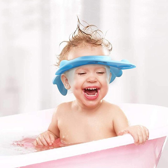 Kids Baby Bathroom Shower Hat Shampoo Visor Eye Shield Cap Silicone