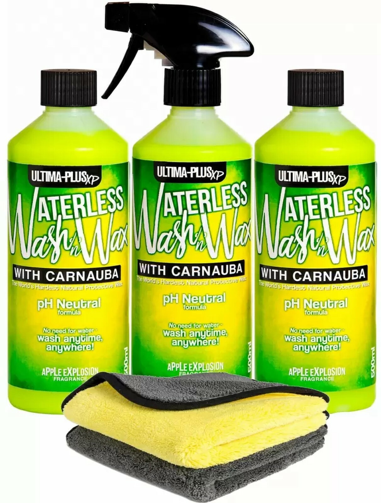 Prokleen Car Polish Wax Waterless Cleaner Washing Valet Kit 2 Microfibre Cloths