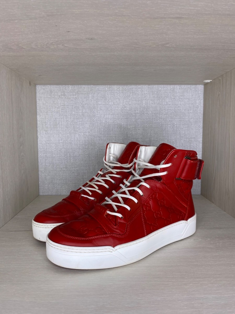 High Top Red Gucci Wedges Gucci Mens Signature High Top Sneakers