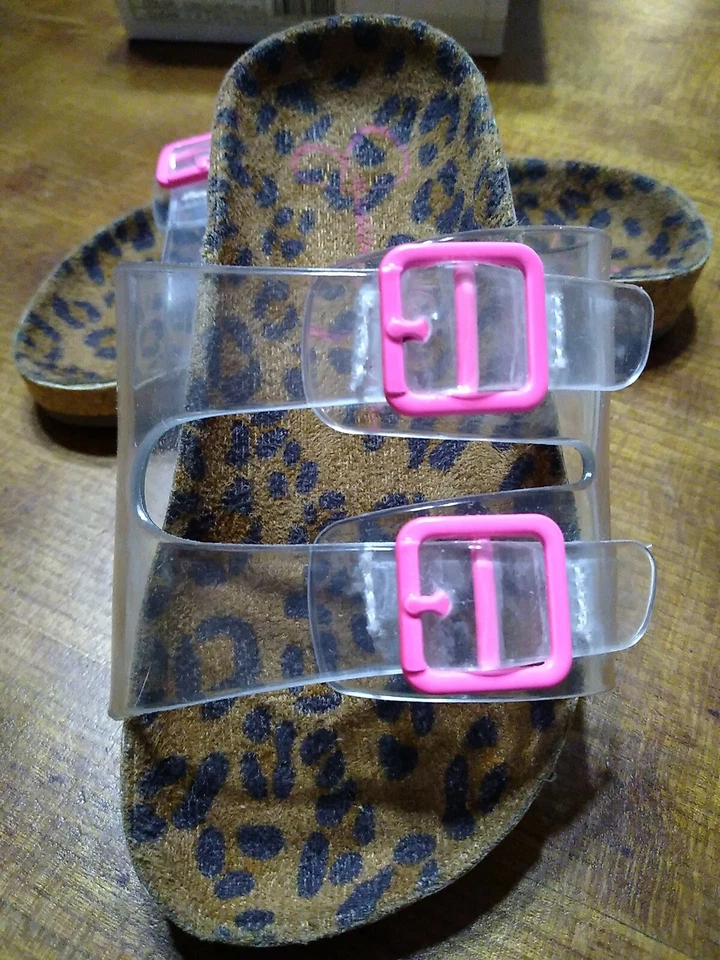 Chinelos JESSICA SIMPSON GIRLS com estampa de leopardo LIMPO 2 TIRAS tamanho 8C - Imagem 2 de 4