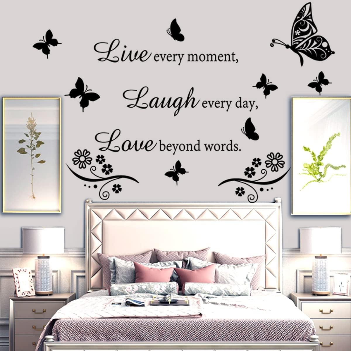 Wall Decal Quote Live Every Moment Laugh Every Day Love beyond Words Wall  Sticke